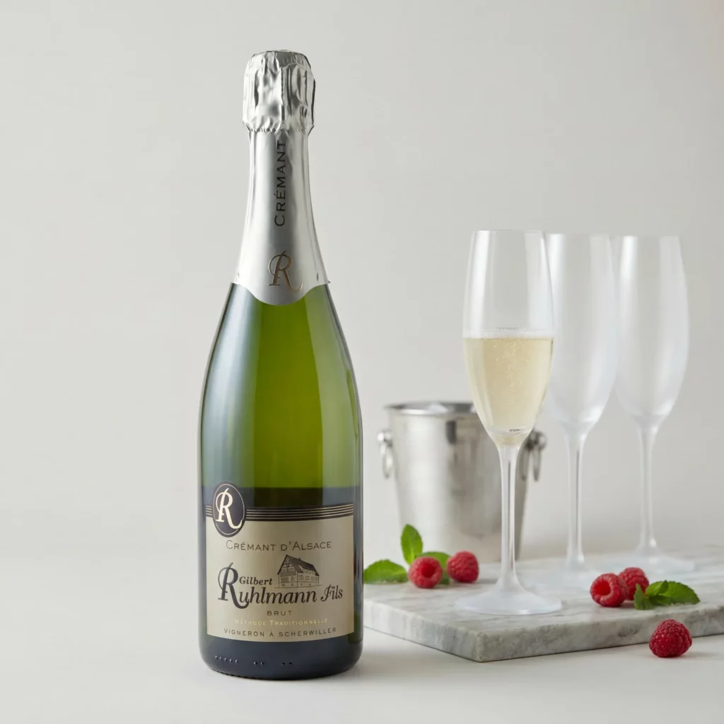 Mise en scène de la cuvée Crémant d'Alsace — Domaine Ruhlmann à Scherwiller