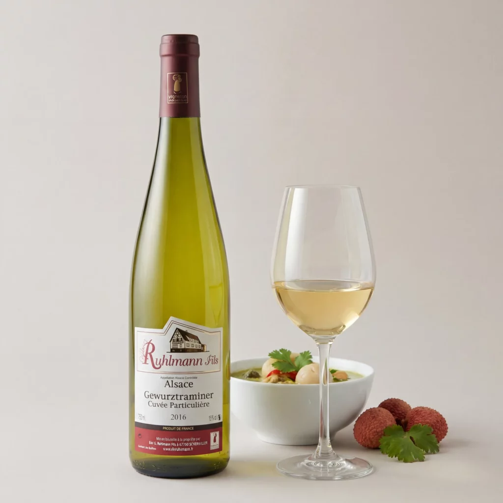 Mise en scène de la cuvée Gewurztraminer Cuvée Particulière — Domaine Ruhlmann à Scherwiller