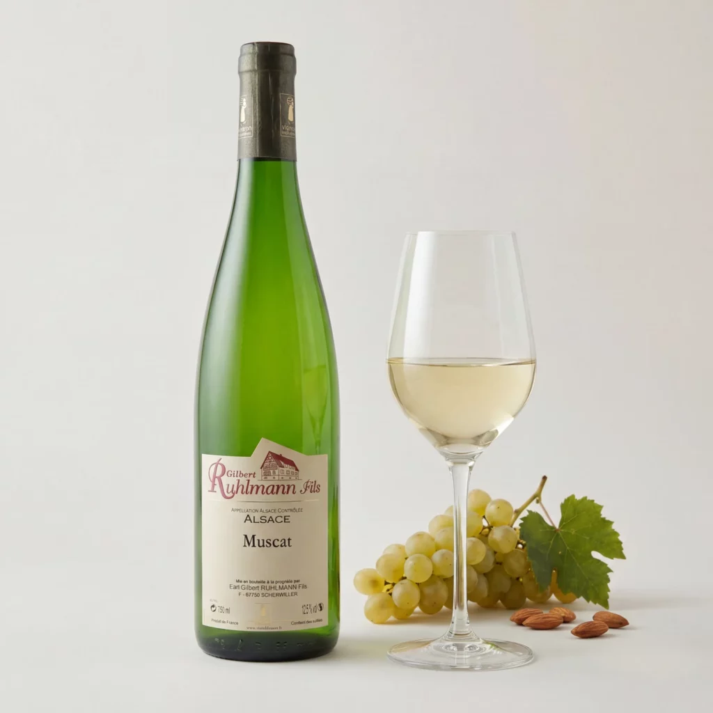 Mise en scène de la cuvée Muscat d'Alsace — Domaine Ruhlmann à Scherwiller