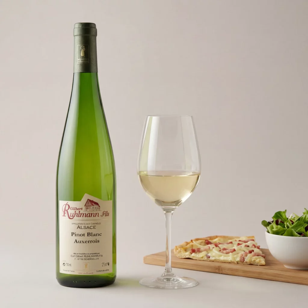 Mise en scène de la cuvée Pinot Blanc Auxerrois — Domaine Ruhlmann à Scherwiller