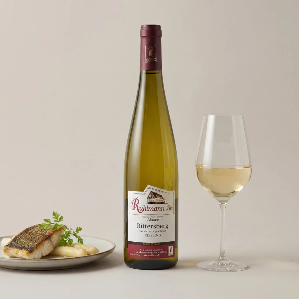 Mise en scène de la cuvée Rittersberg Riesling — Domaine Ruhlmann à Scherwiller