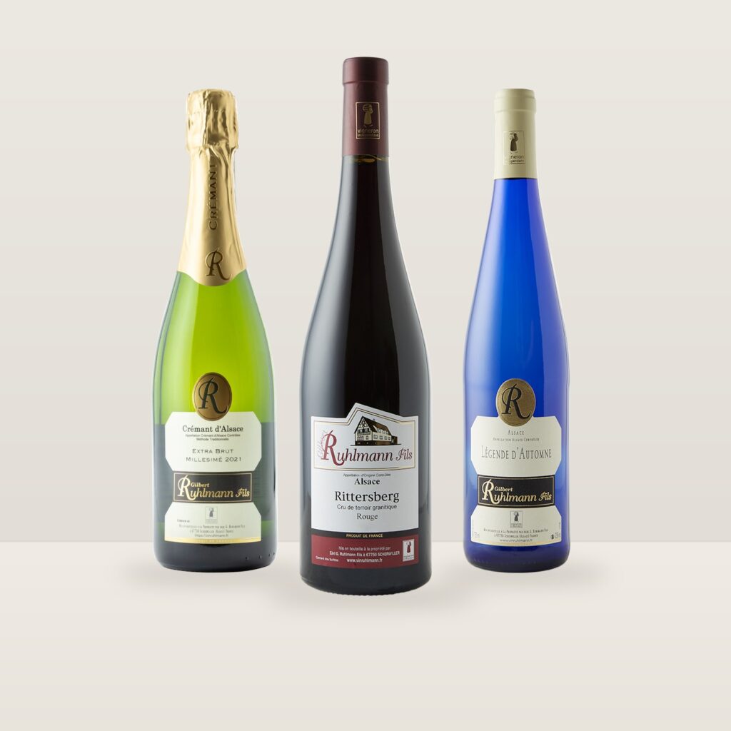 Coffret Repas de fête – Crémant, Pinot Noir et Légende d'Automne – Gilbert Ruhlmann Fils