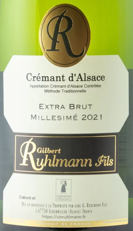 Crémant Extra-Brut 2 Etikett des Weins Crémant Extra-Brut – Gilbert Ruhlmann Fils