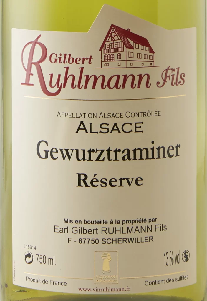 Gewurztraminer wine label – Gilbert Ruhlmann Fils