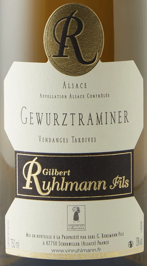 Etikett des Weins Gewürztraminer Vendanges Tardives – Gilbert Ruhlmann Fils
