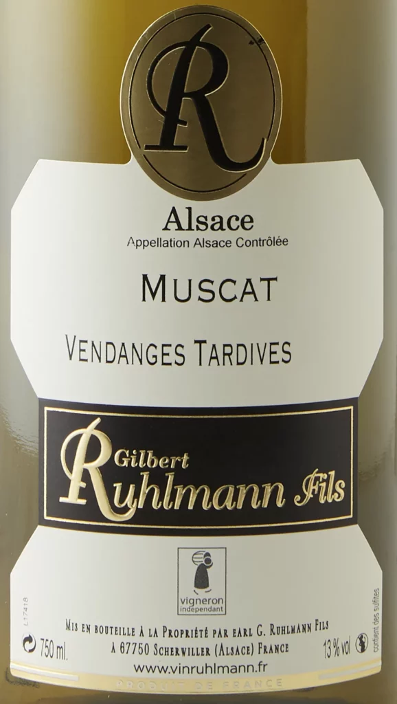 Etikett des Weins Muscat Vendanges Tardives – Gilbert Ruhlmann Fils