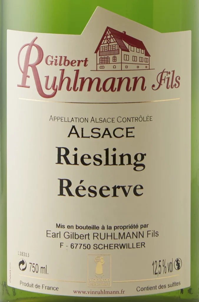 Etikett des Weins Riesling – Gilbert Ruhlmann Fils