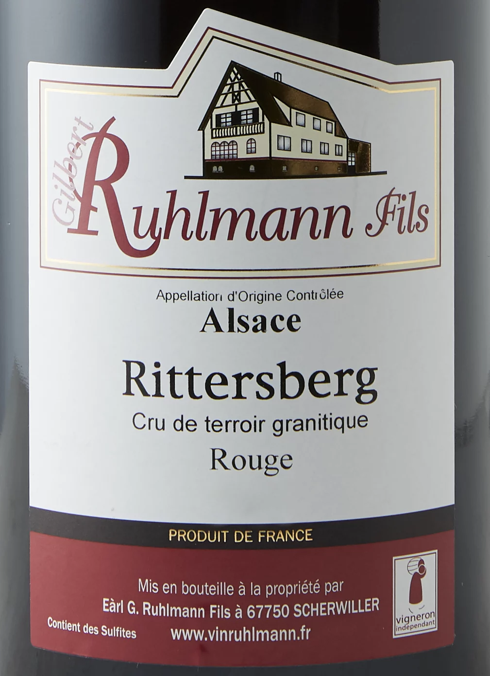 Rittersberg Pinot Noir 2 Etikett des Weins Rittersberg Pinot Noir – Gilbert Ruhlmann Fils