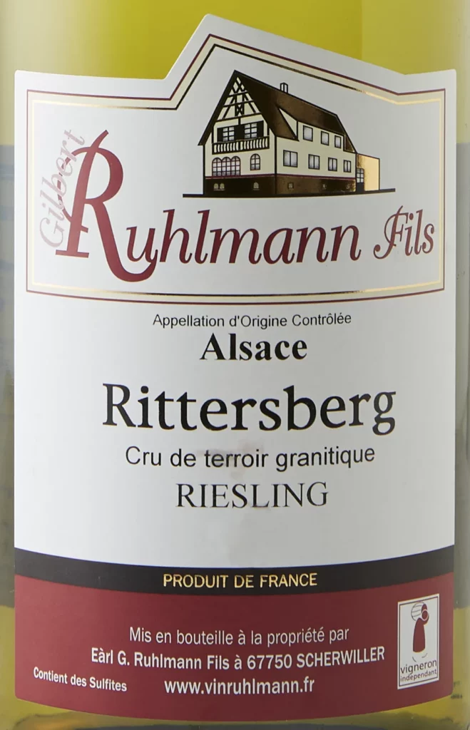 Rittersberg Riesling wine label – Gilbert Ruhlmann Fils