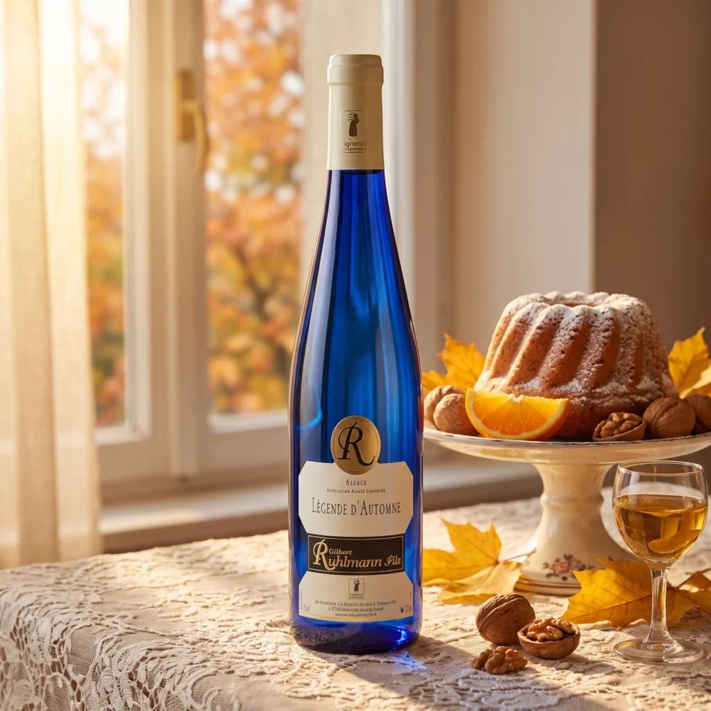 Légende d'Automne Gilbert Ruhlmann Fils et kougelhopf sur une table d'automne